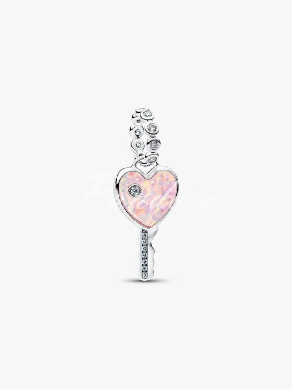 Pandora Opalescent Heart Key Dangle Charm